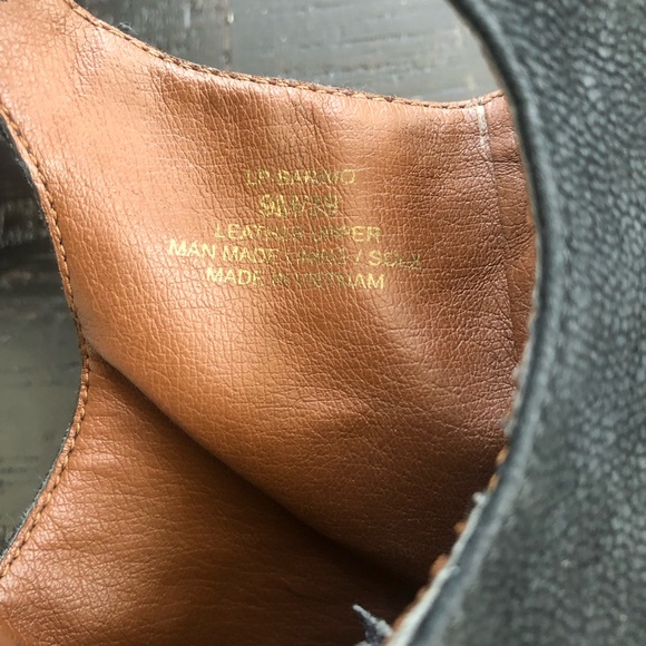 Lucky Brand black suede peep toe 3 inch heels Sz 9 - Picture 4 of 8